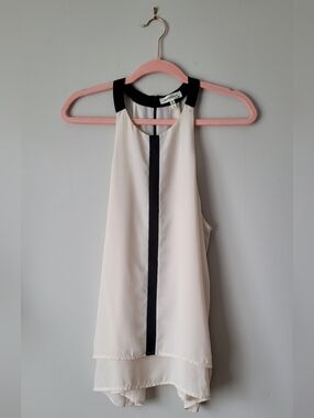 Monteau Cream Blouse with Black Trim